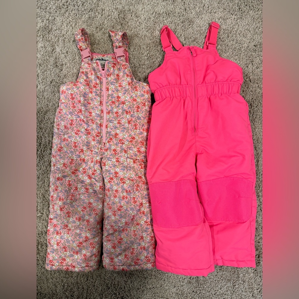 OshKosh B'gosh and Healthtex Pink and Floral Kids Snowpants
